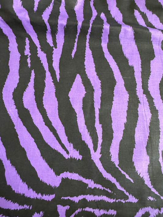 Purple Zebra Poly Cotton