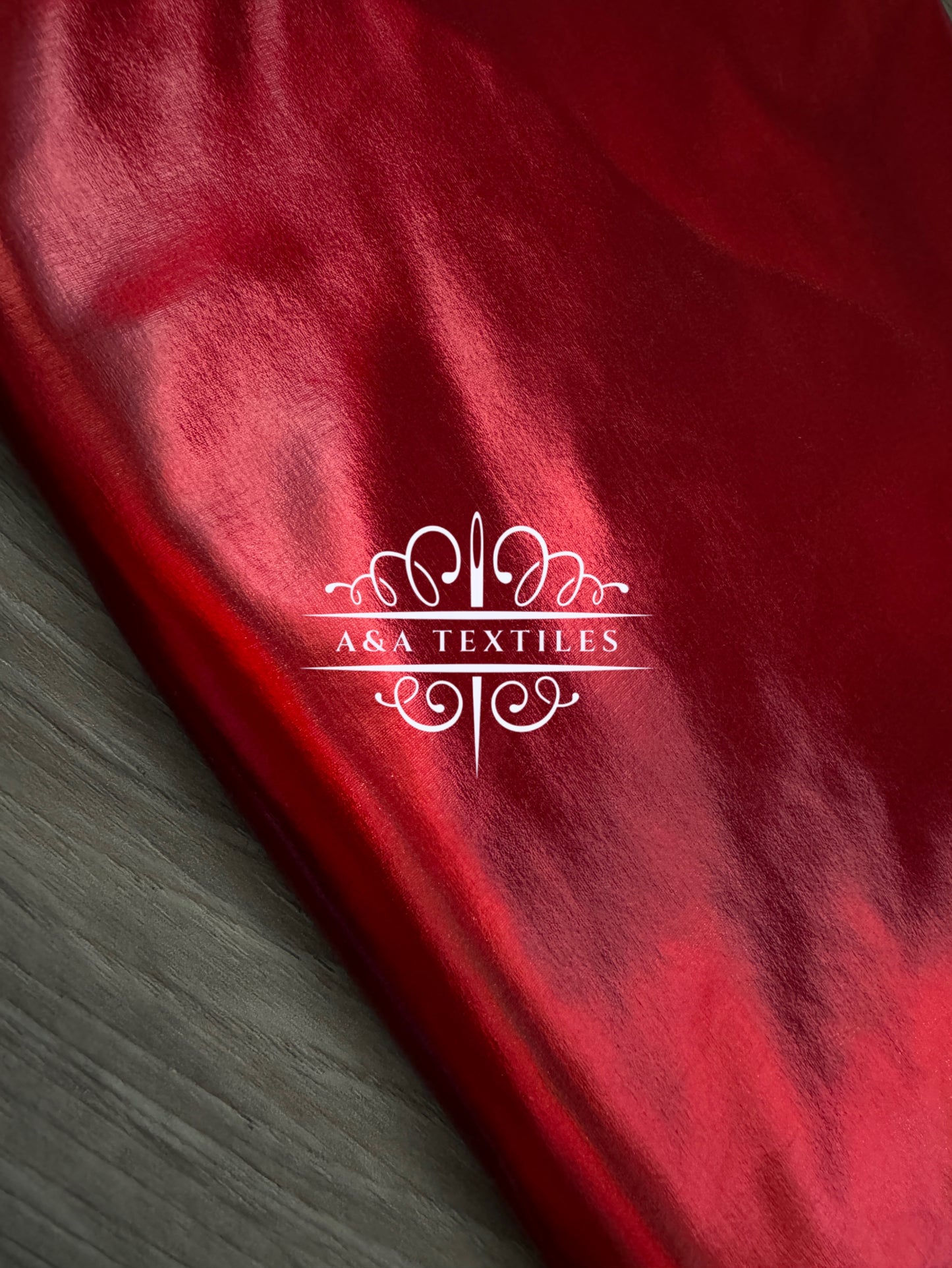 Red Holographic Foil Spandex