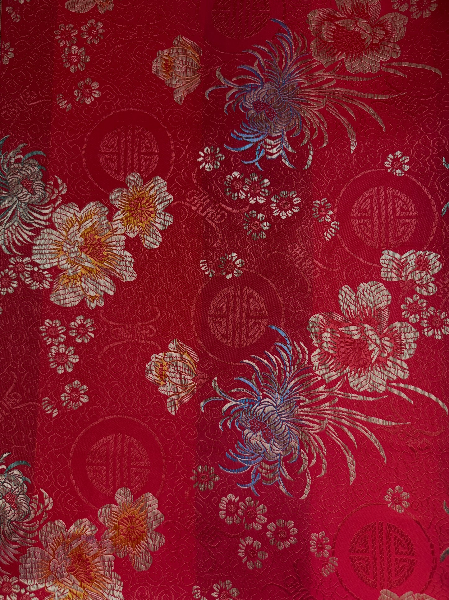 Red Floral Brocade