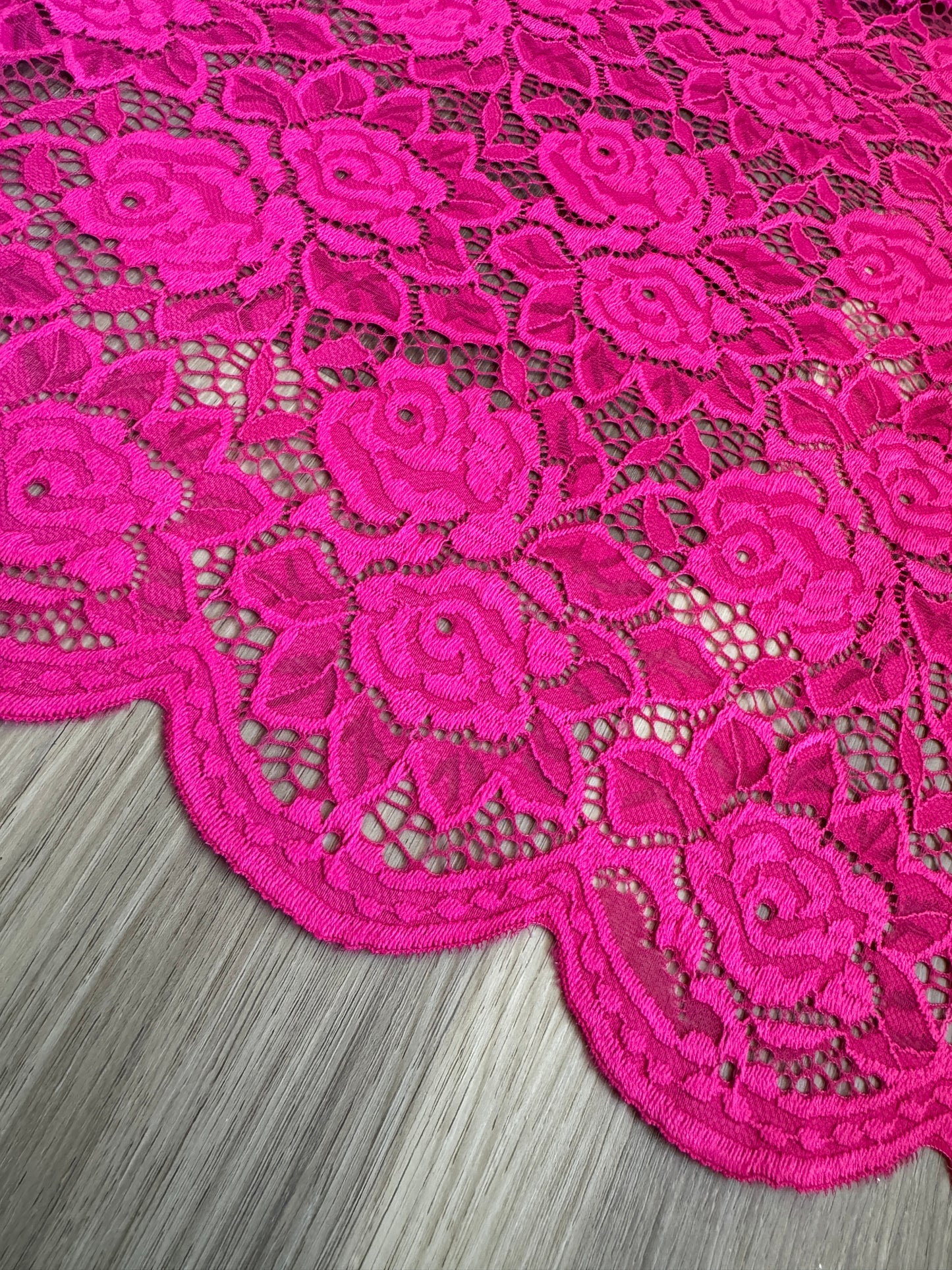 Hot Pink Stretch Lace
