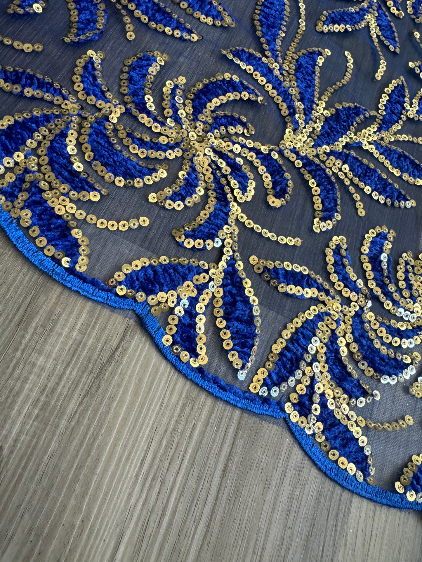 Royal Blue & Gold Lace