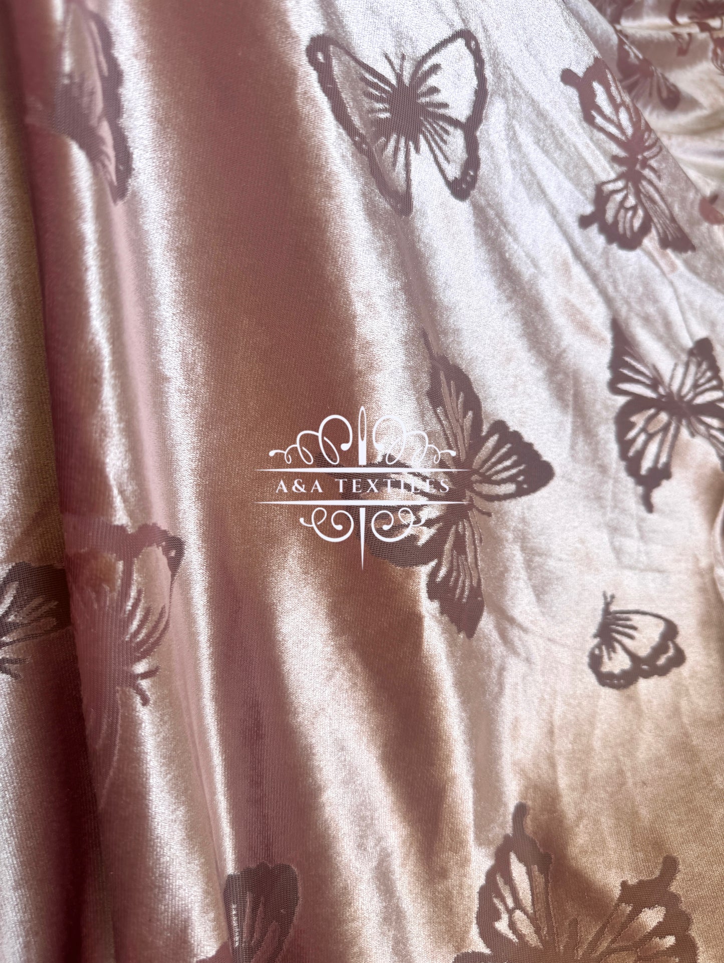 Rose Butterfly Stretch Velvet
