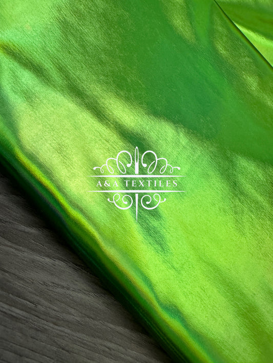 Green Holographic Foil Spandex