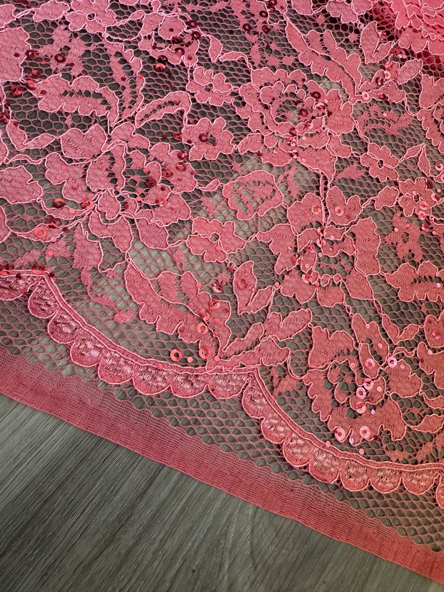 Peach Foil Lace