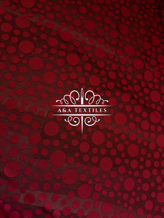 Burgundy Dotted Mesh