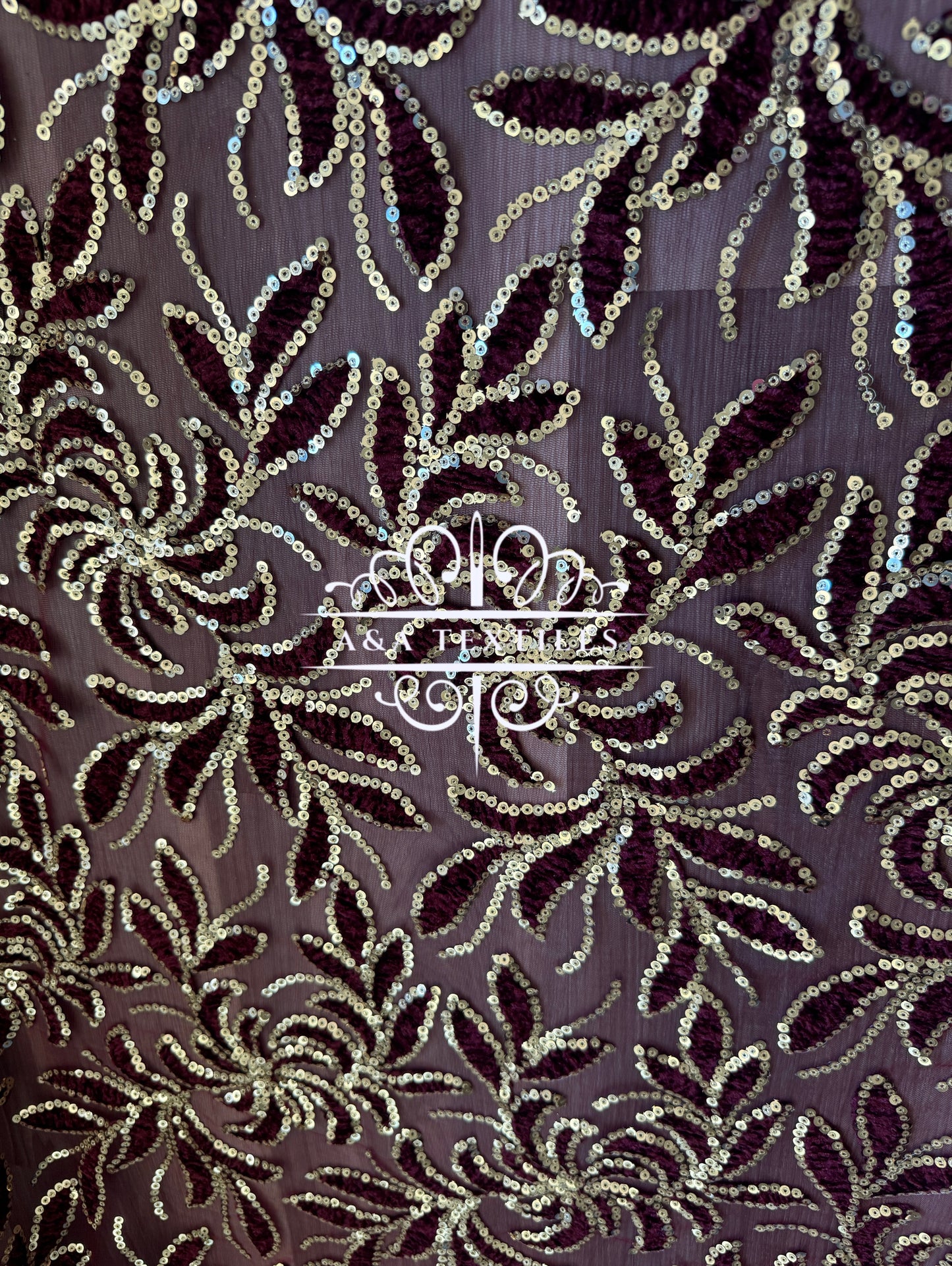 Burgundy & Gold Lace