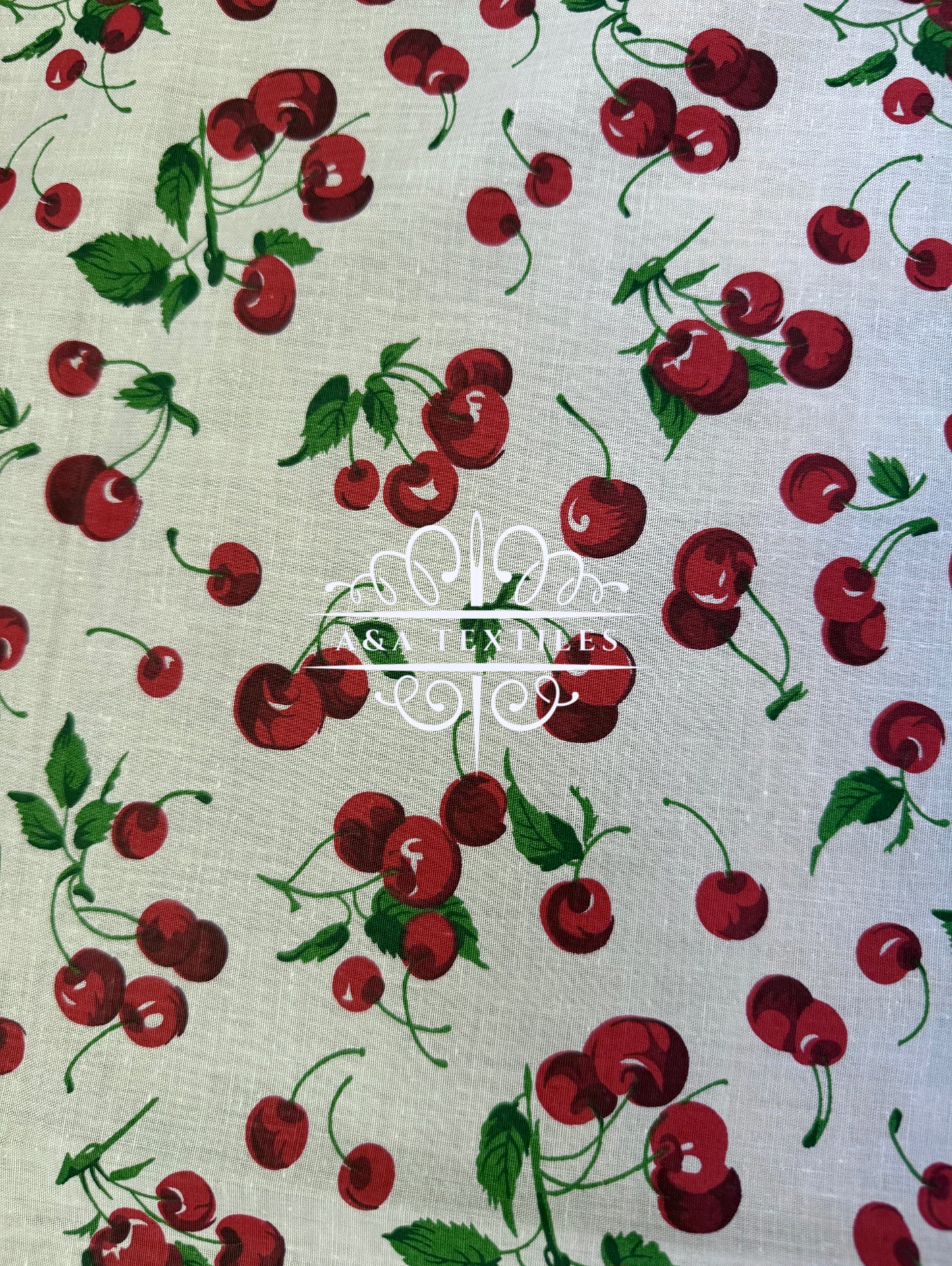White Cherry Poly Cotton