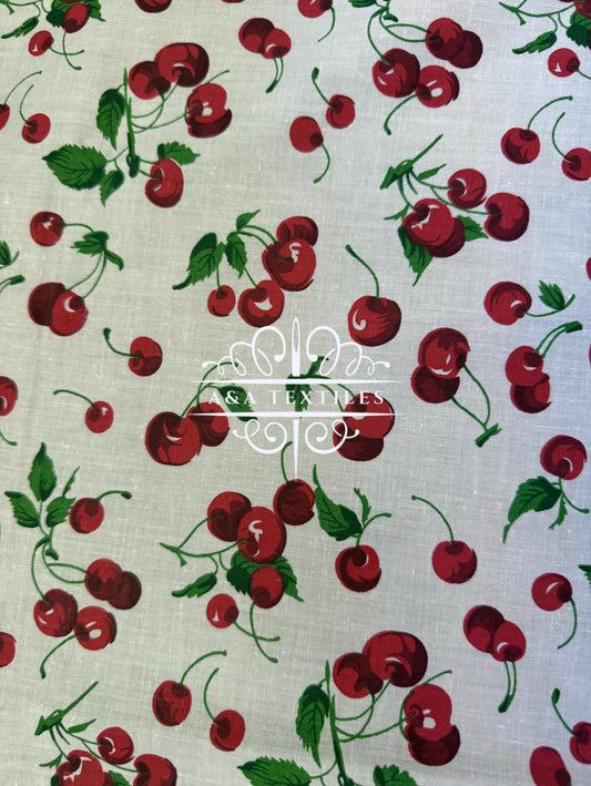 White Cherry Poly Cotton