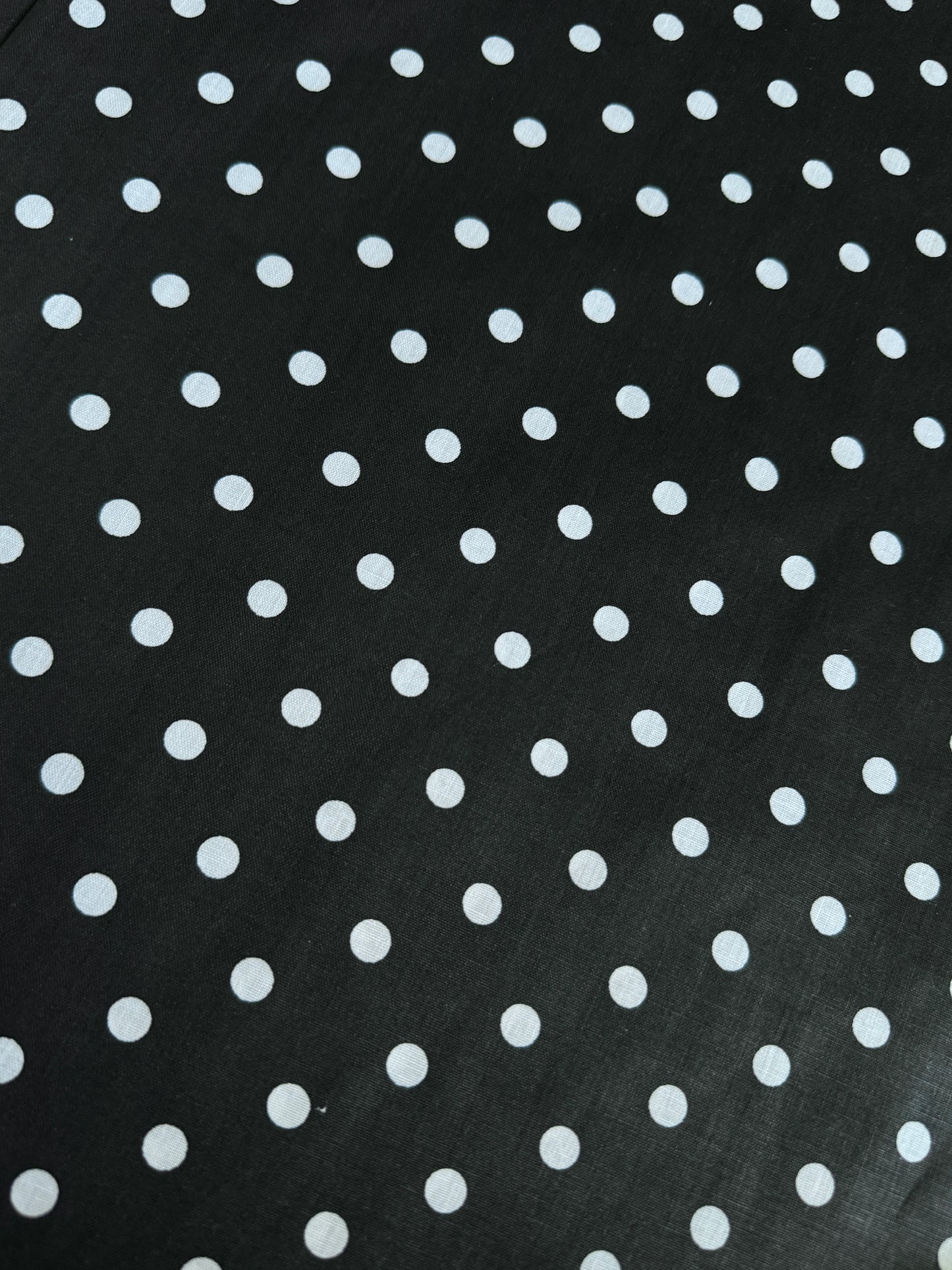 White & Black Polka Dot Poly Cotton