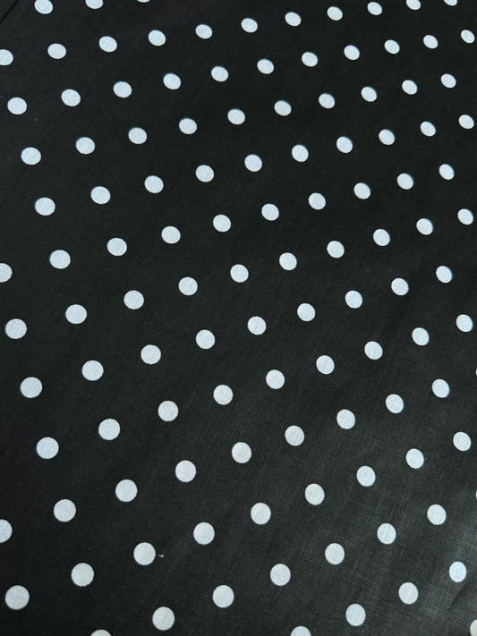 White & Black Polka Dot Poly Cotton