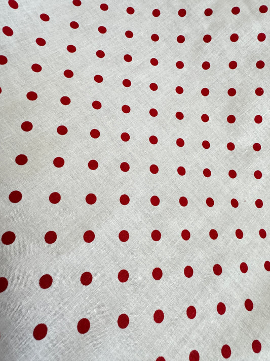 Red & White Polka Dot Poly Cotton