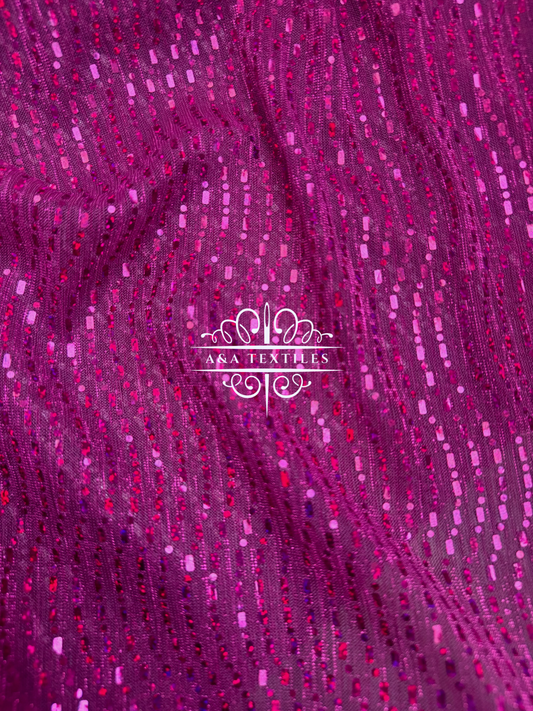 Hot Pink Sheer Foil Dot