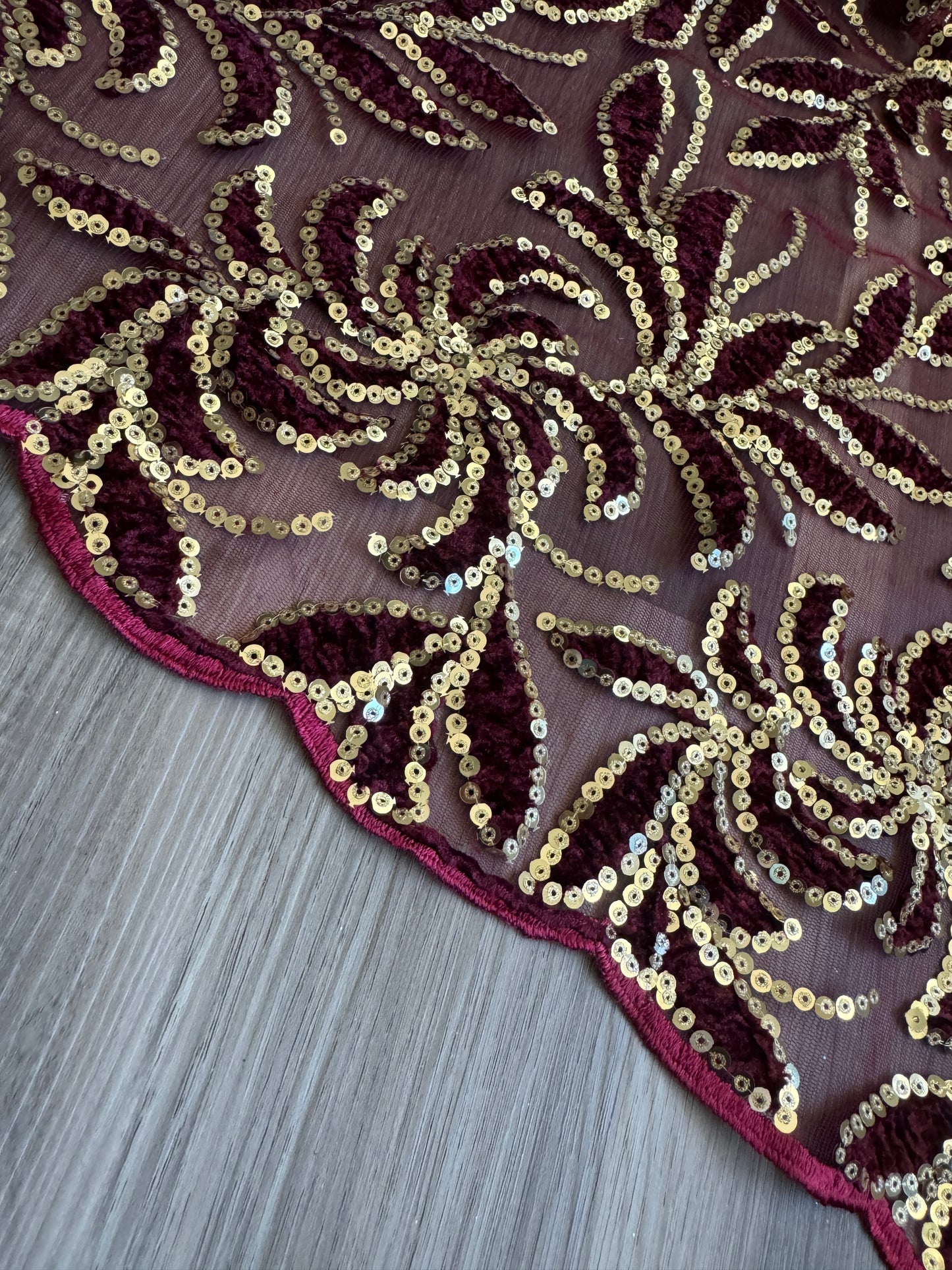 Burgundy & Gold Lace