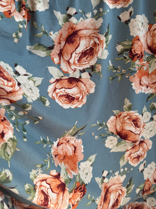 Dusty Floral Double Brushed Poly
