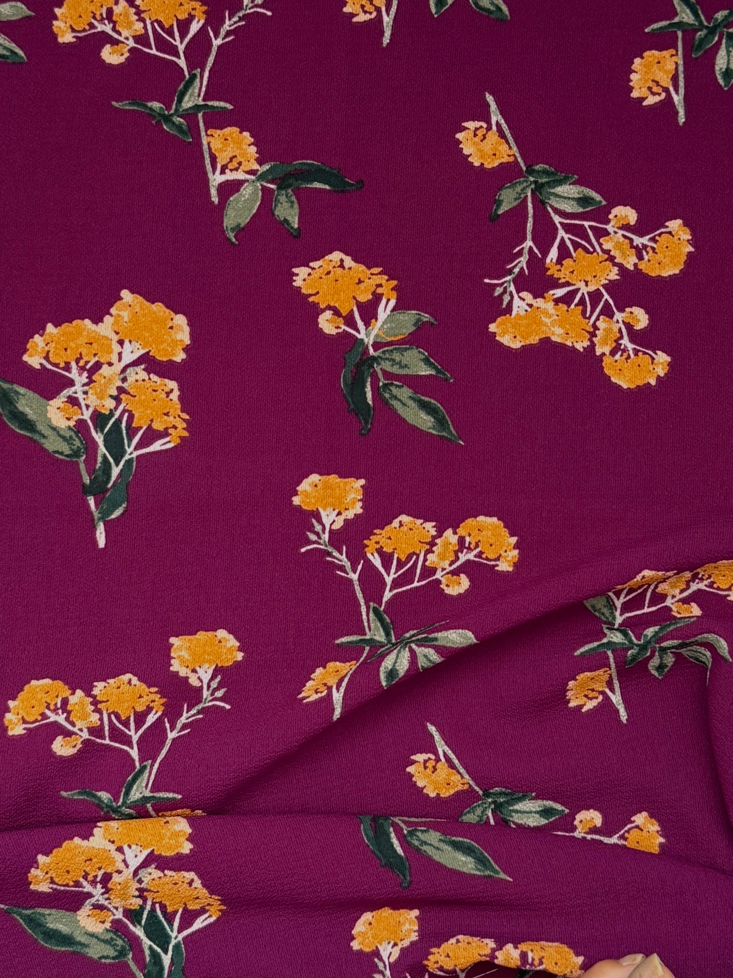 Yellow Floral Bubble Crepe