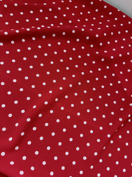 Red Polka Bubble Crepe