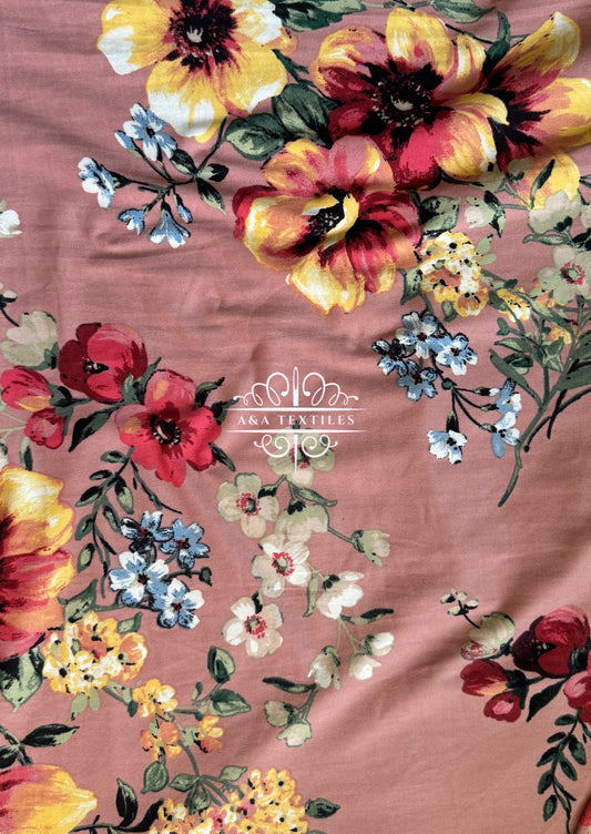 Floral Double Brushed Poly