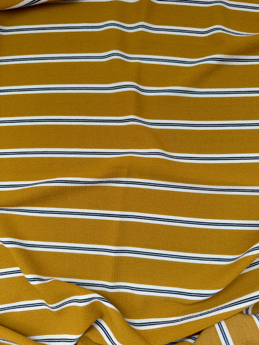 Mustard Striped Bubble Crepe