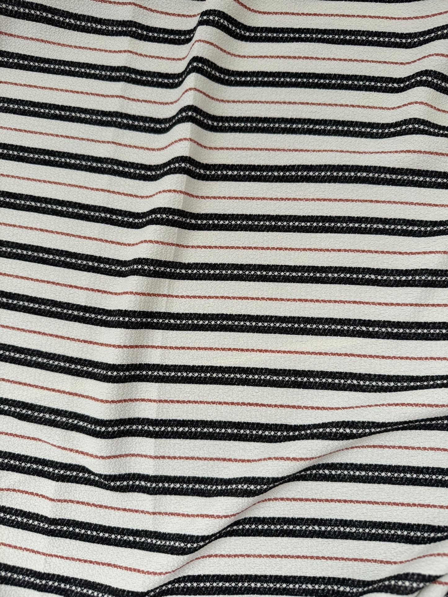 Navy Stripe Bubble Crepe