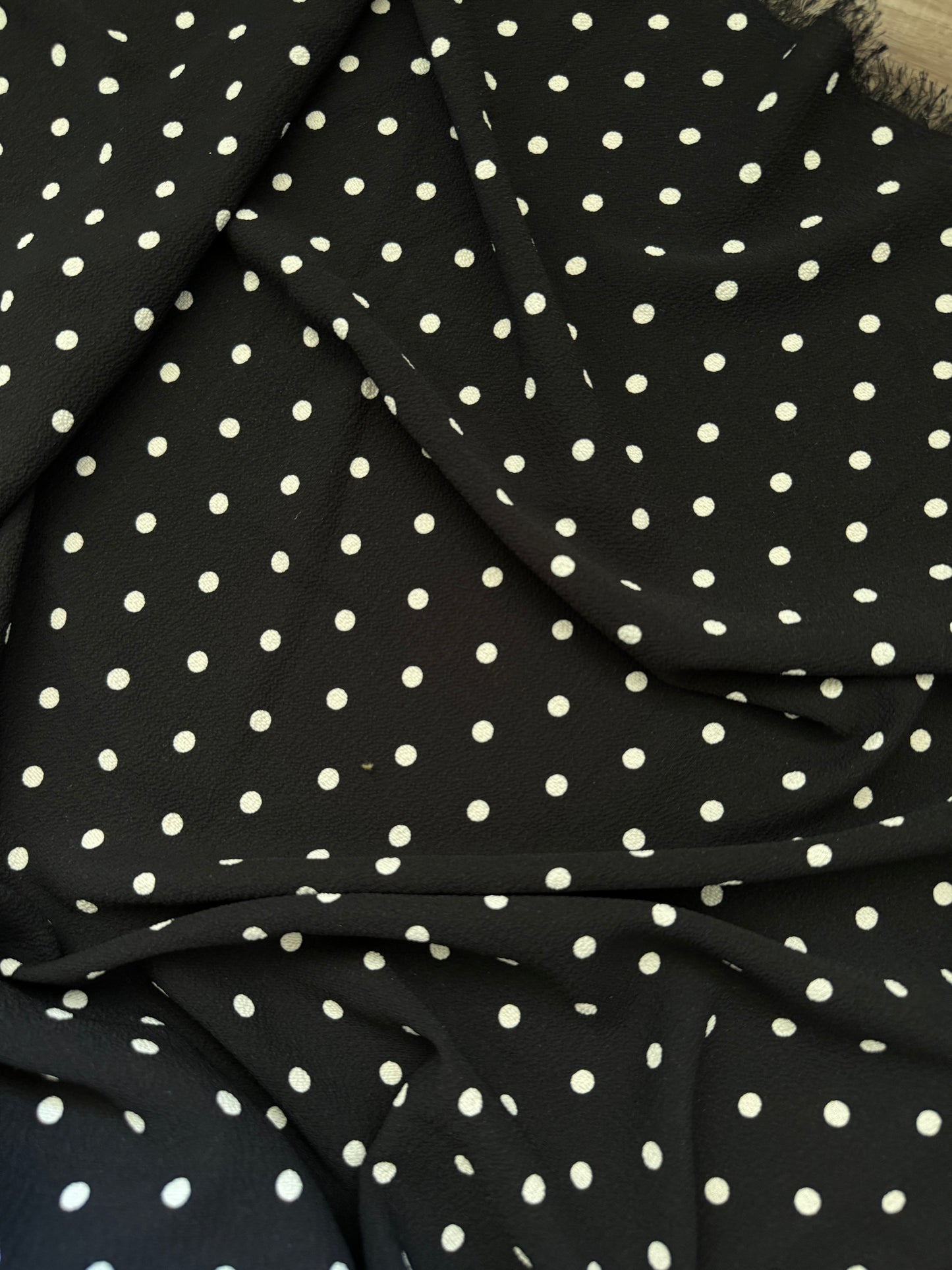 Black Polka Bubble Crepe