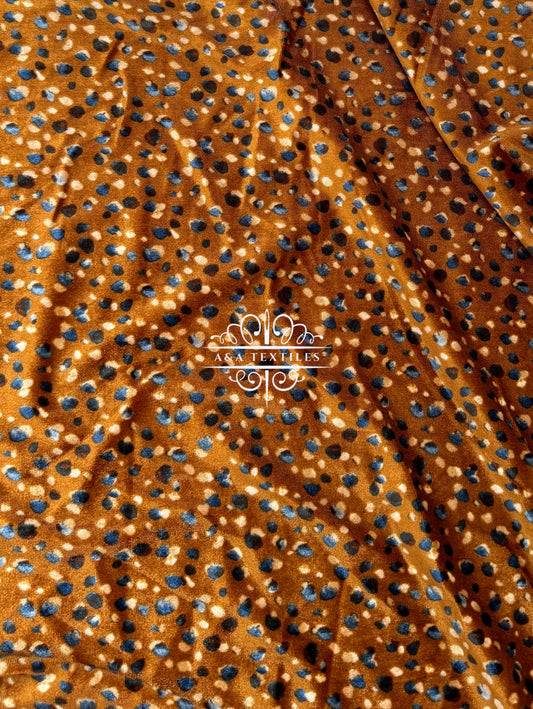 Blue Dot Stretch Velvet