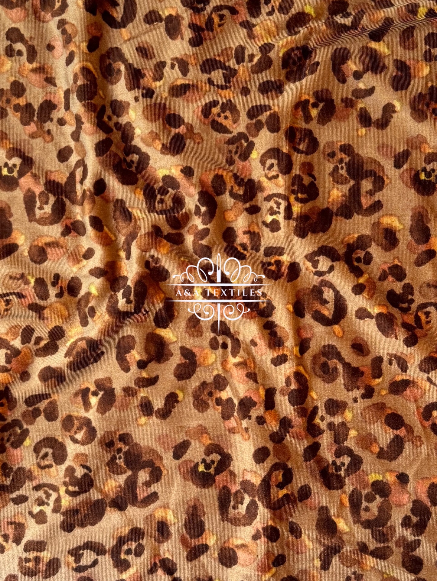 Brown Leopard Stretch Velvet