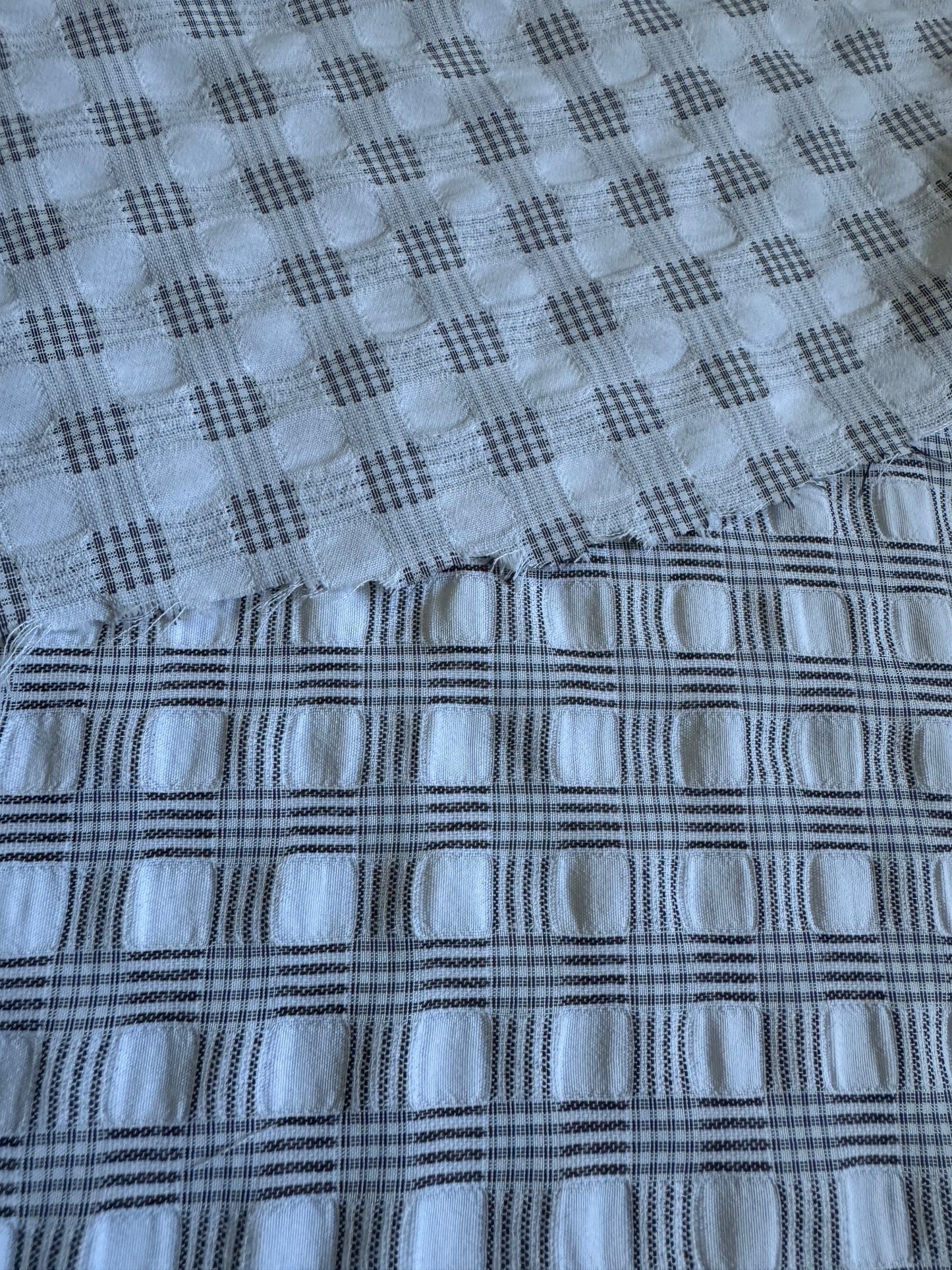 White Woven Check