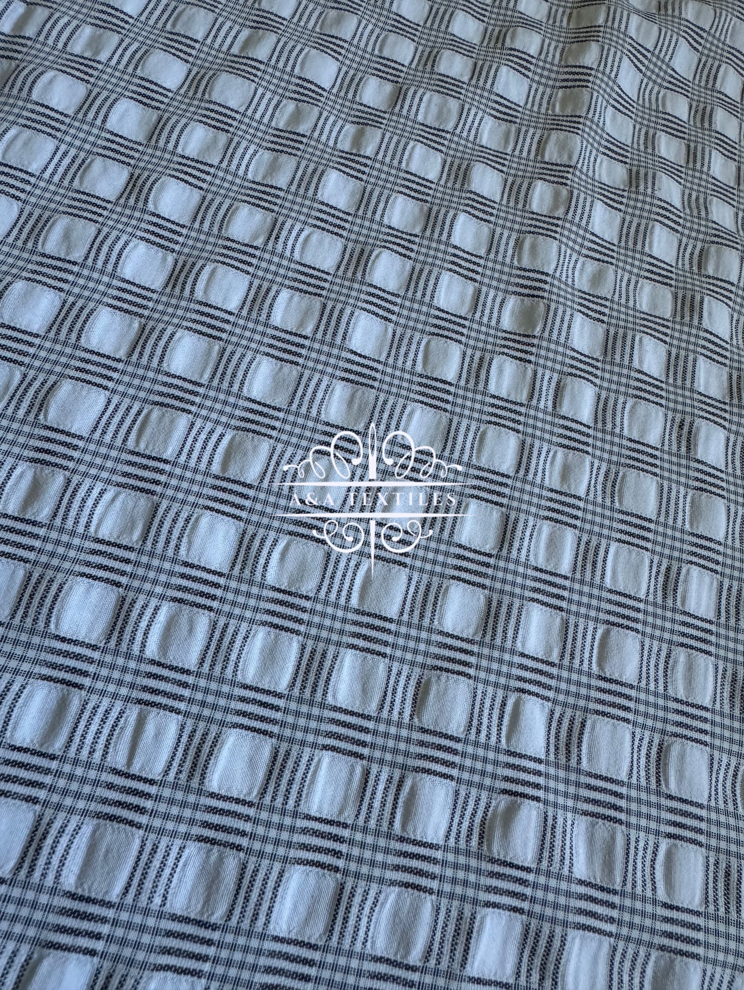 White Woven Check