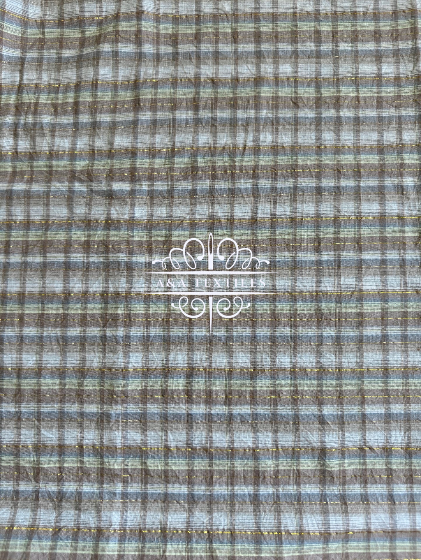 Tan Poly Cotton Plaid