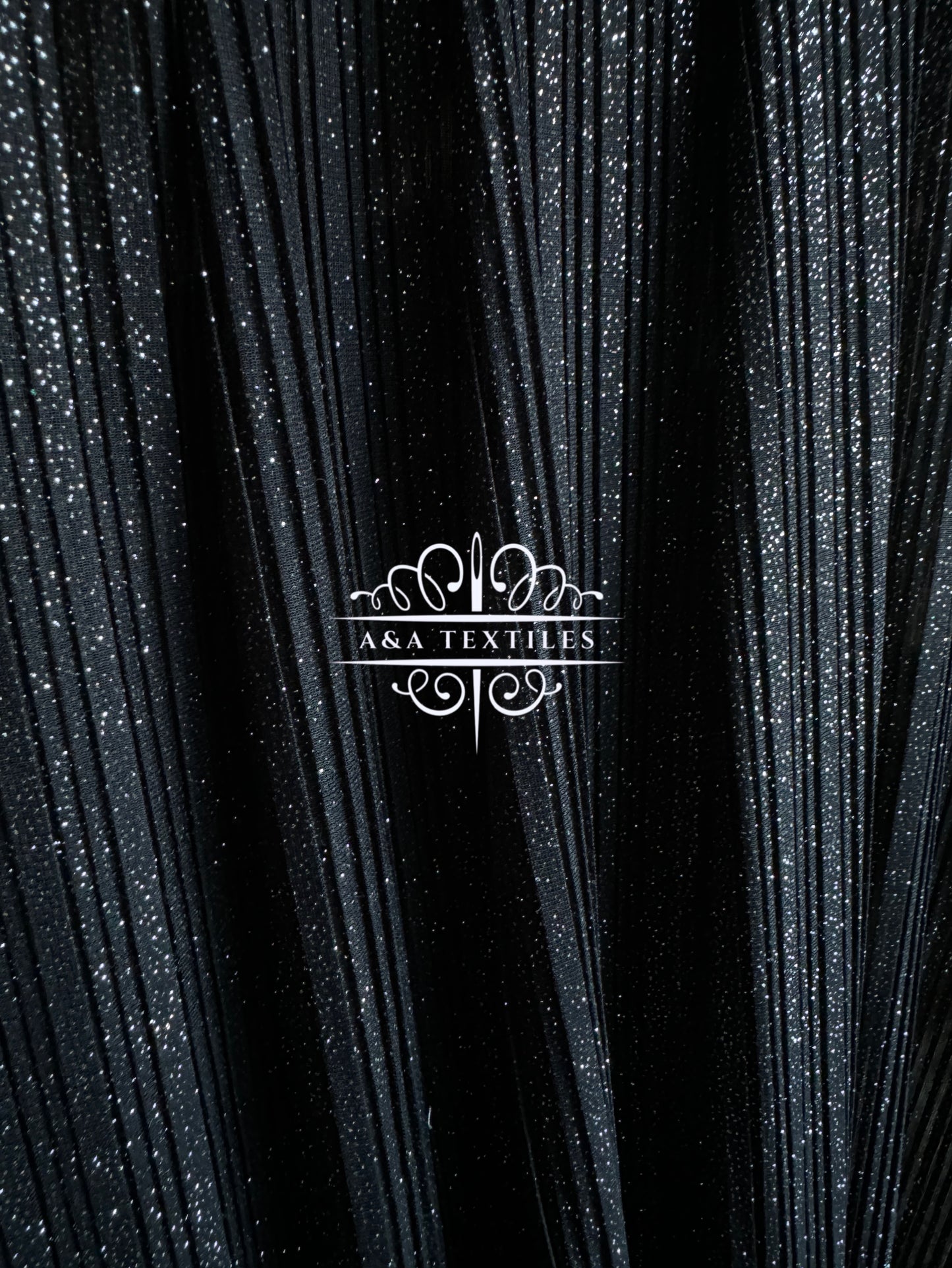 Black Shimmer Pleated Knit