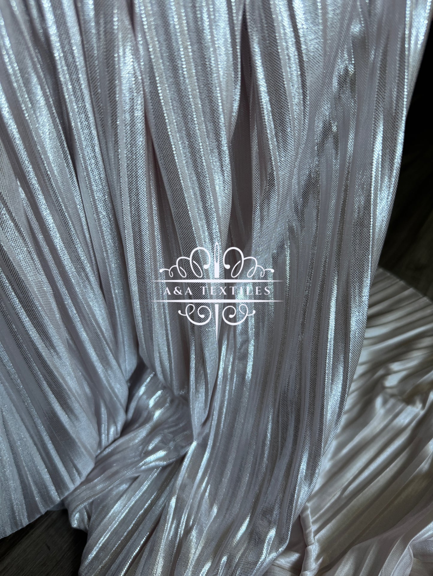 Ivory Metallic Pleated Knit