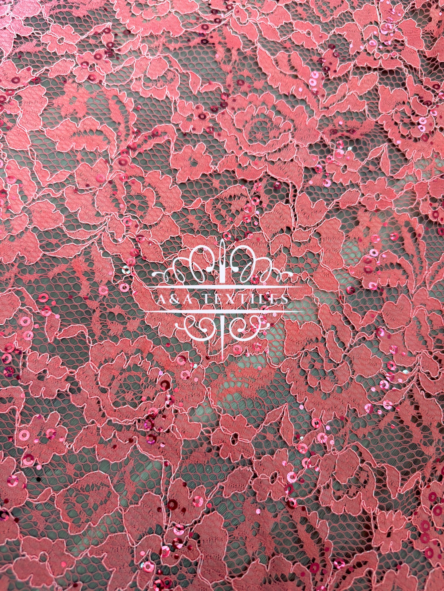 Peach Foil Lace