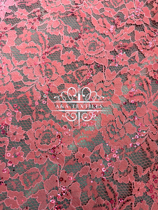 Peach Foil Lace