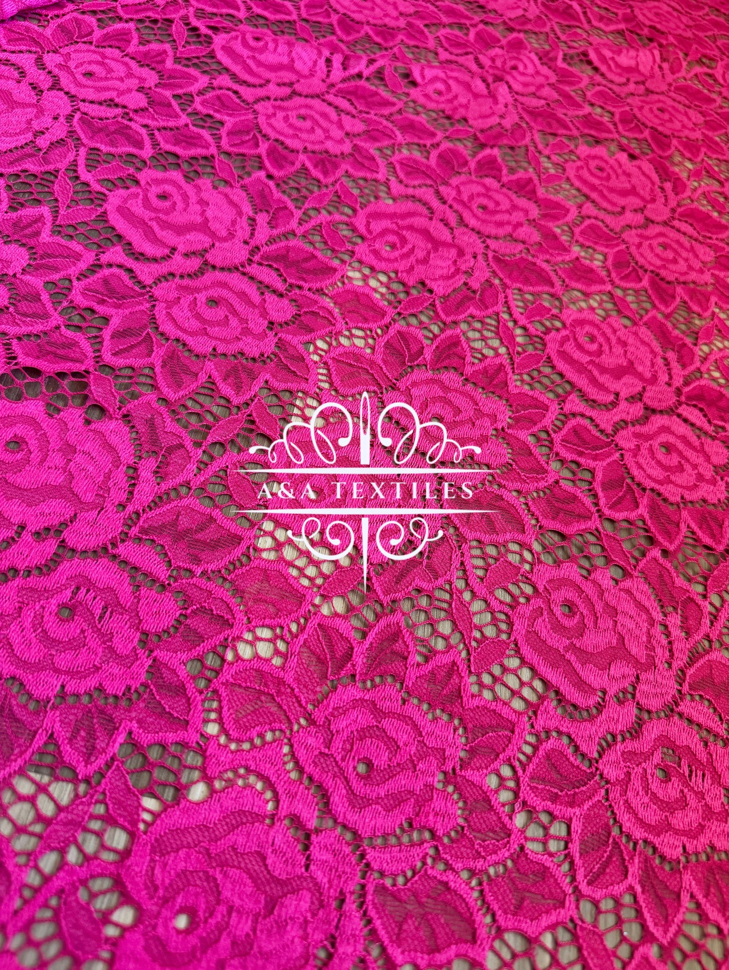 Hot Pink Stretch Lace