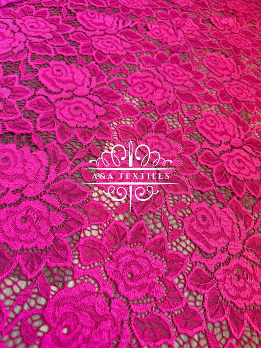Hot Pink Stretch Lace