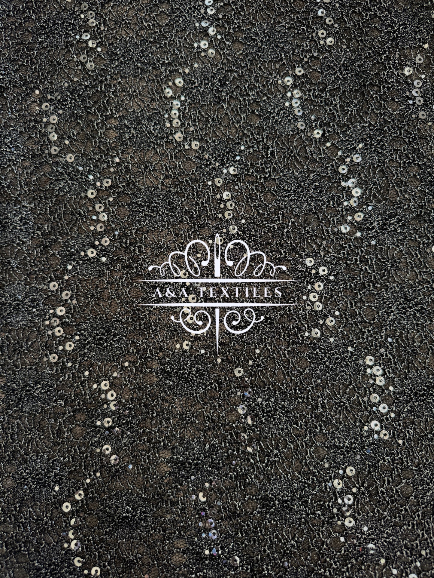 Black Foil Stretch Lace