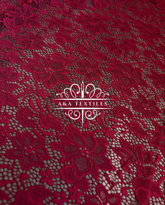 Burgundy Stretch Lace
