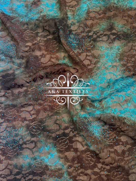 Blue Tye Dye Stretch Lace