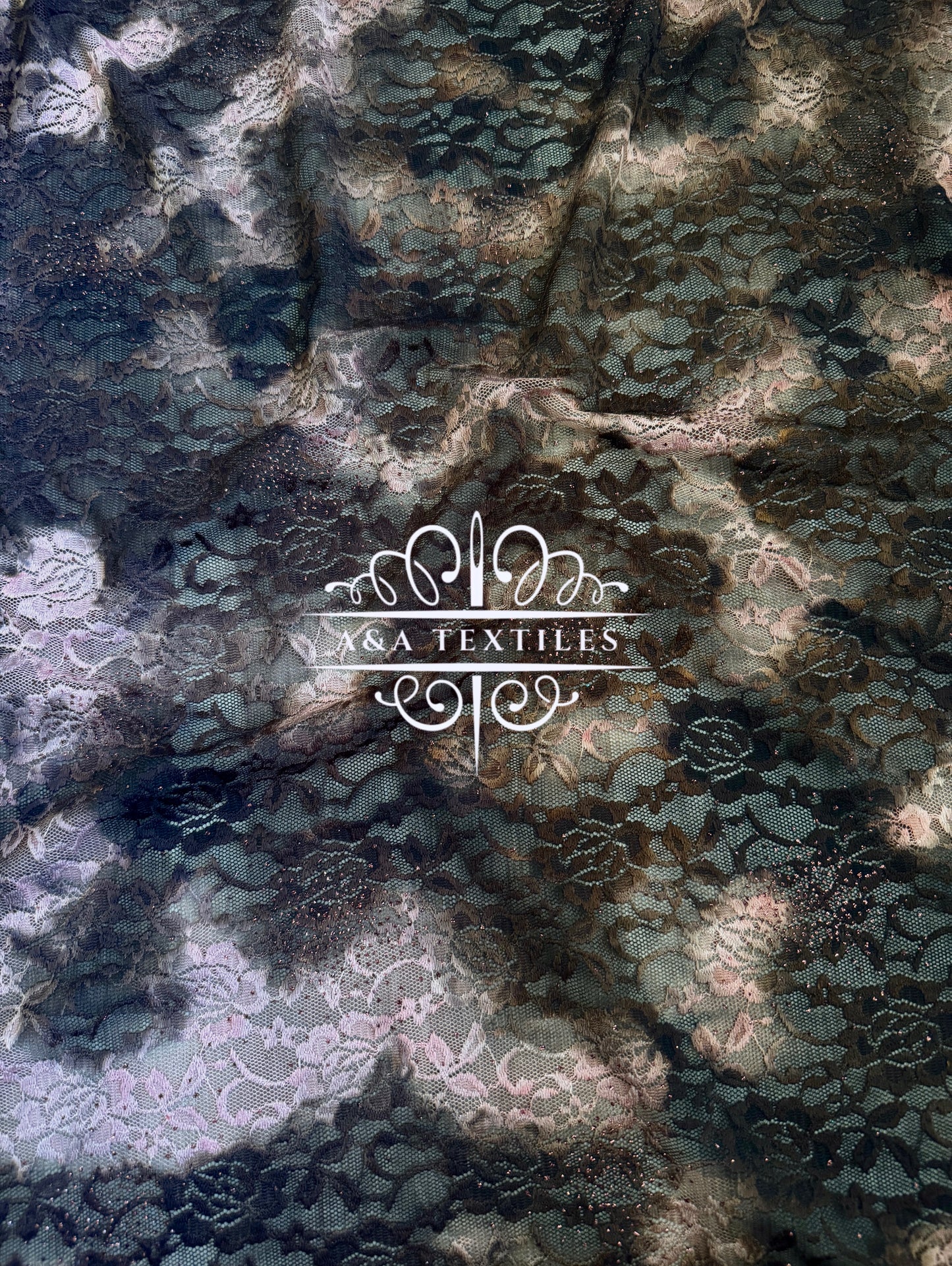 Mauve Tye Dye Stretch Lace