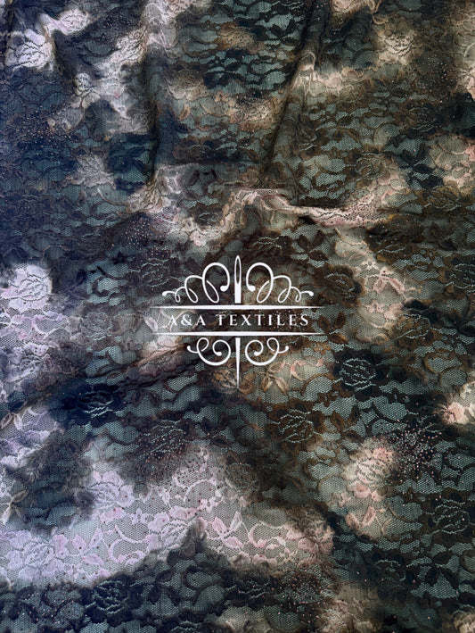 Mauve Tye Dye Stretch Lace