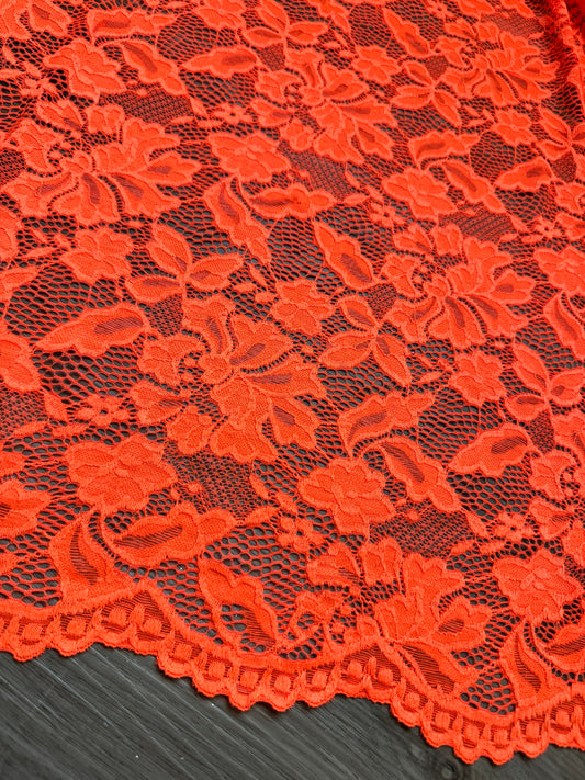 Orange Stretch Lace