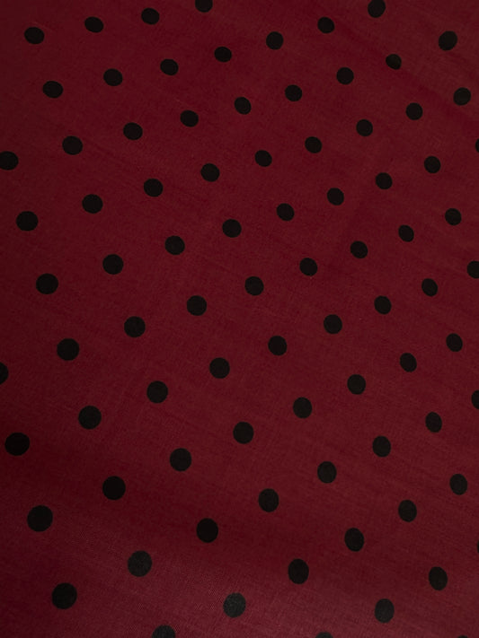 Black & Red Polka Dot Poly Cotton