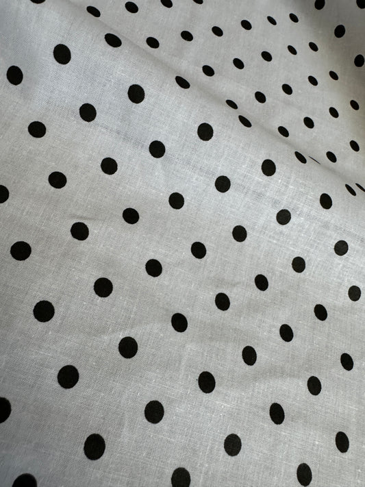 Black & White Polka Dot Poly Cotton