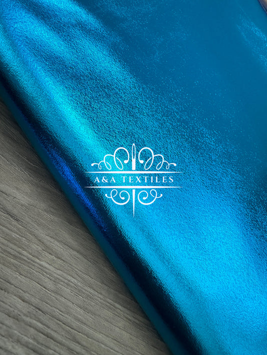 Turquoise Foil Spandex