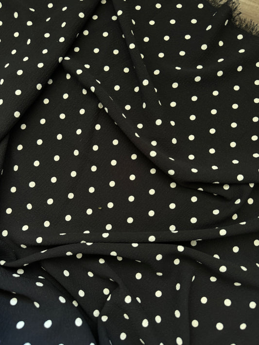 Black Polka Bubble Crepe