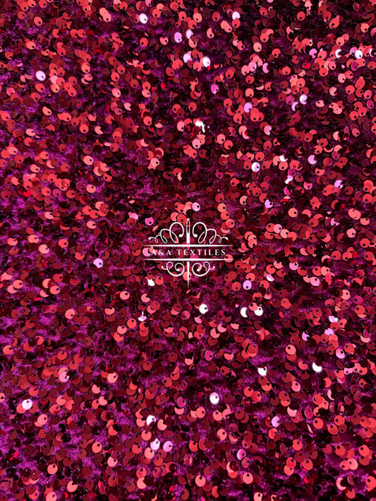 Burgundy Stretch Sequin