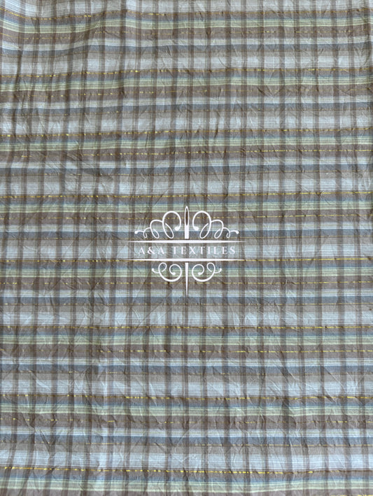 Tan Poly Cotton Plaid